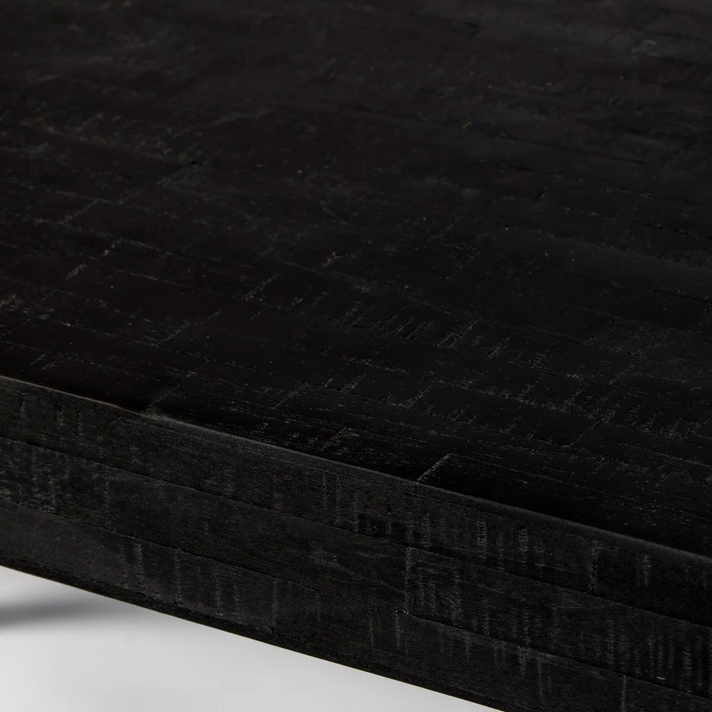 Lavis Suri Black Eettafel Van Gerecycled Teak Zwart 220 X 90 Cm - 220 X 100cm.