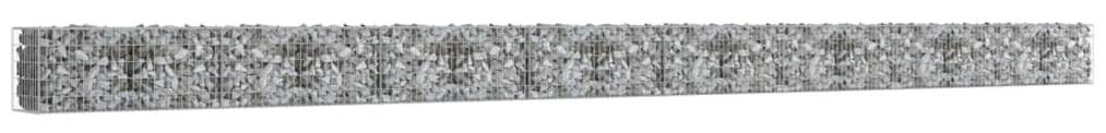 vidaXL Schanskorfmuur met deksels 900x50x50 cm gegalvaniseerd staal