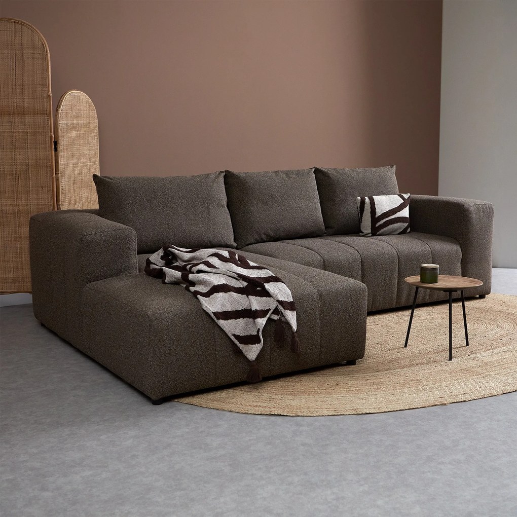 Bruine Bank Met Decoratieve Strepen Hoek Links