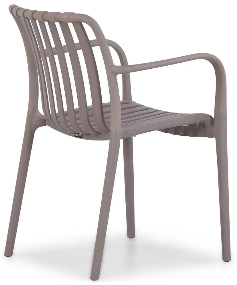 Tuinstoel stapelbaar Kunststof Taupe-naturel-bruin Lifestyle Garden Furniture Alano