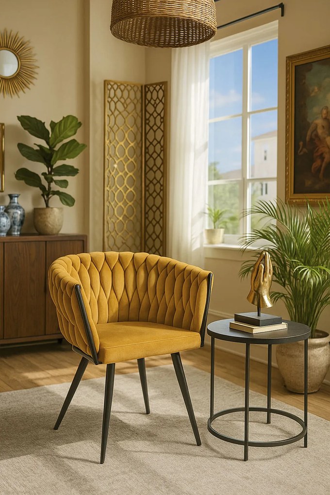 Widny Zwart Fluwelen Stoel