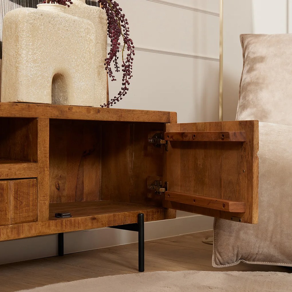 Starfurn Brandy Tv-meubel In Mangohout 180 Cm - 180x40x55cm.