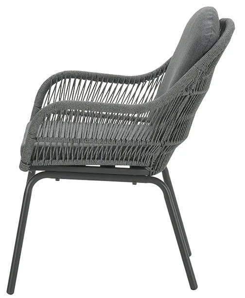 Garden Impressions Yima tuinset 6-delig licht grijs - Tulli tuintafel bruin Ø148 cm