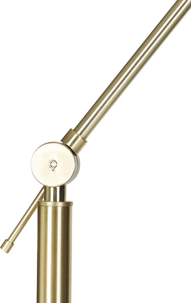 Vloerlamp goud met kap lichtbruin 50 cm verstelbaar - Editor