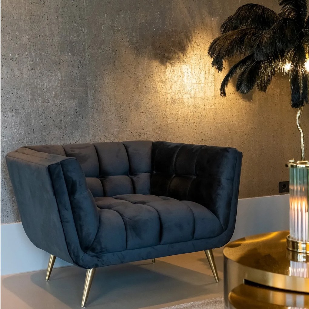 Richmond Interiors Huxley Design Fauteuil Velvet Antraciet