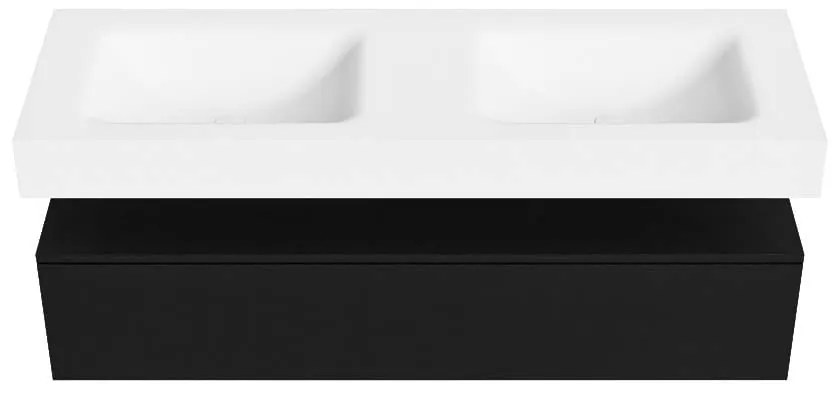 Zaro Alan badmeubel 140cm urban 1 lade met vrijhangende wastafel cloud dubbel zonder kraangat talc