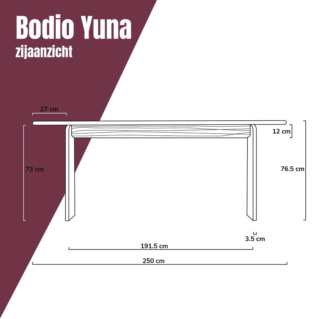 Ovale Eettafel Walnoot Japandi 250 Cm - 250 X 100cm.