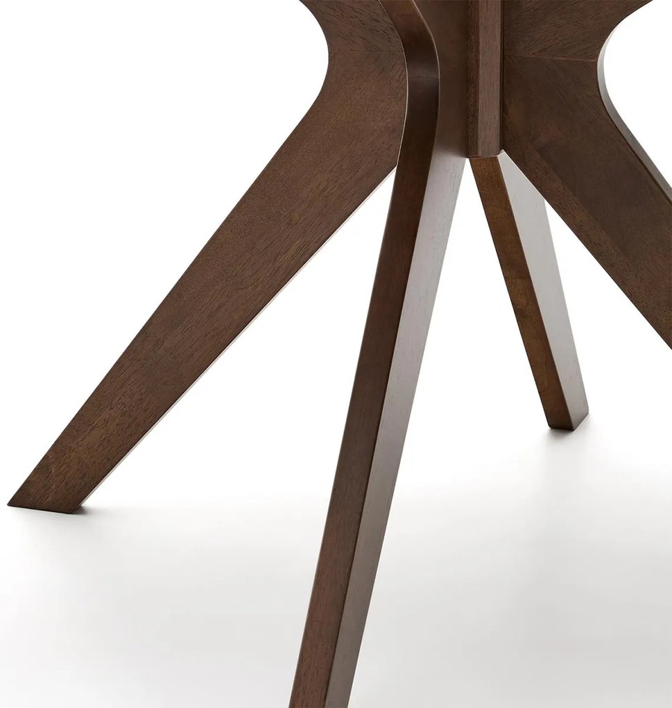 Kave Home Naanim Ronde Eettafel Walnootfineer 120 Cm - 120 X 120cm.