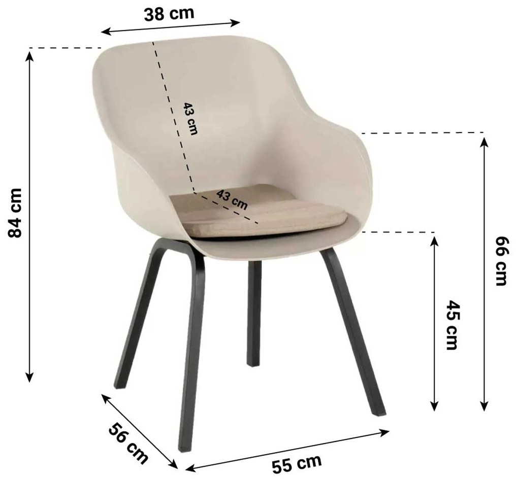 Tuinstoel Aluminium Taupe-naturel-bruin Hartman Le Soleil