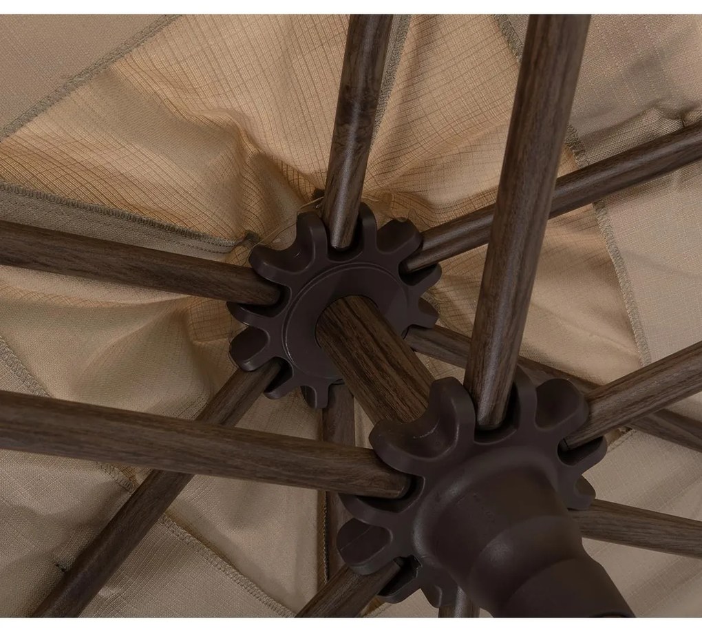 4 Seasons Azzurro stokparasol 200x300 cm beach solefin - Wenge frame