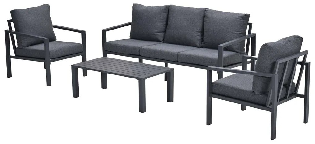 Garden Impressions Durban loungeset 4-delig - donker grijs