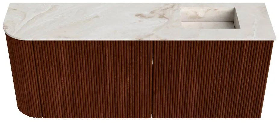 Mondiaz Joya DLux 100cm toiletmeubel ronding links ruby met wastafel faye rechts 1 kraangat frappe