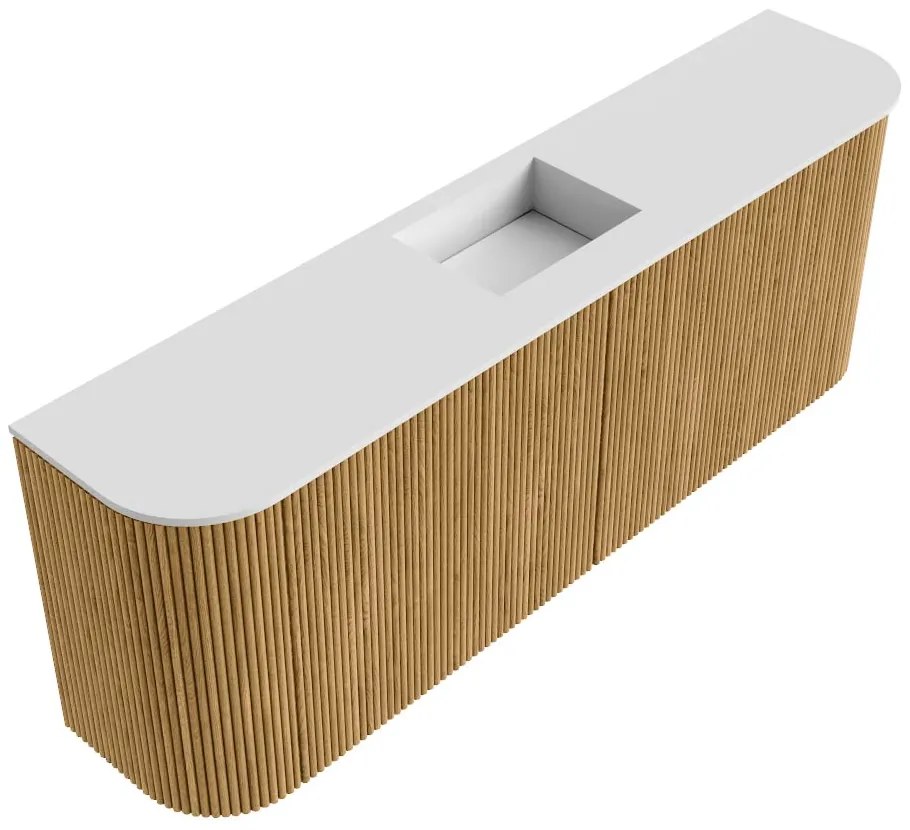 Mondiaz Joya 115cm toiletmeubel ronding links/rechts oak met wastafel faye midden zonder kraangat talc