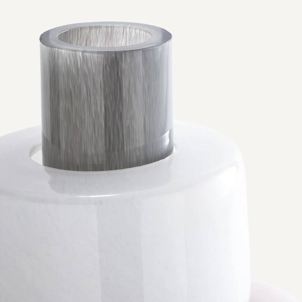 Vaas met 4 ringen van geblazen glas, H25 cm, Maveo