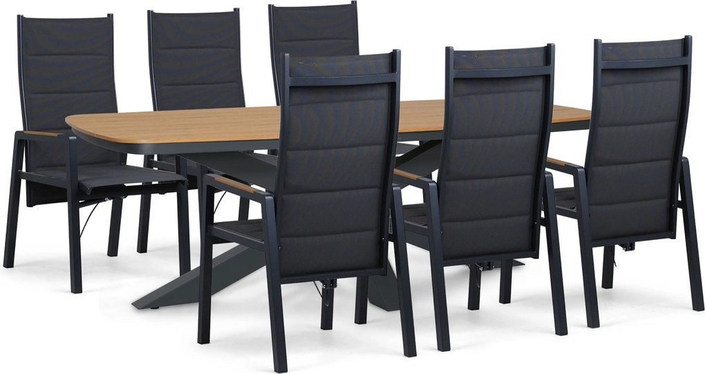 Tuinset 6 personen 220 cm Aluminium Grijs Lifestyle Garden Furniture Essence/Camila