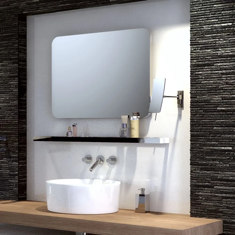 Geesa Mirror scheerspiegel 1 arm 3x vergrotend 150x225 mm chroom