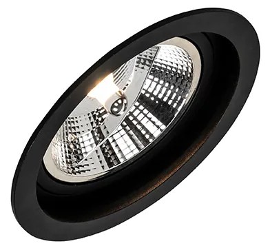 Set van 6 Ronde inbouwspot zwart verstelbaar - Chuck 111