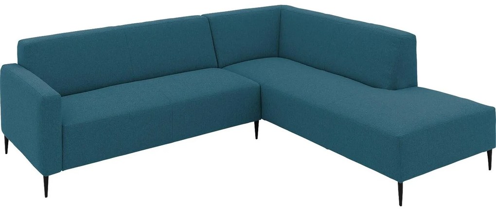 Goossens  Key West blauw, stof, 2,5-zits, modern design met ligelement rechts