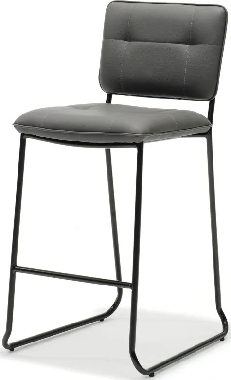 Barkruk Milaan - leer Vintage antraciet