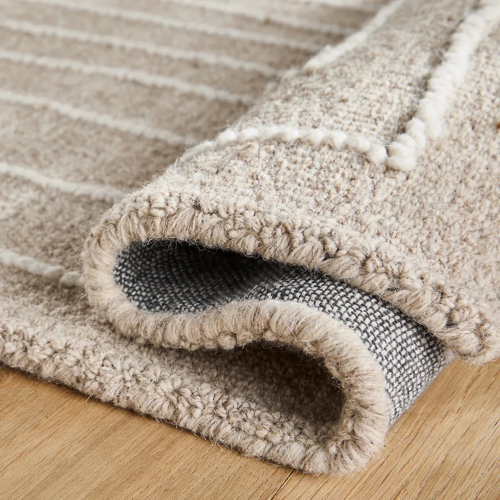 Handgetuft vloerkleed, geborduurde wol, Ikar