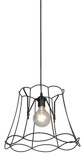 Retro hanglamp zwart 40 cm - Granny Frame Retro Minimalistisch E27 Draadlamp rond Binnenverlichting Lamp