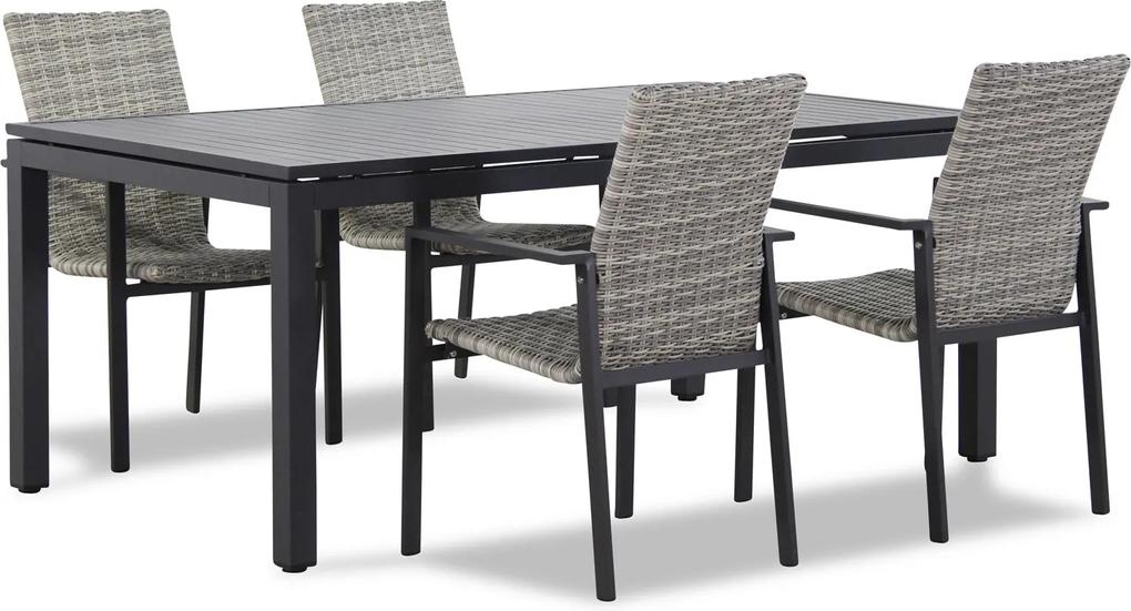 Lifestyle Upton/Concept 180 cm dining tuinset 5-delig stapelbaar