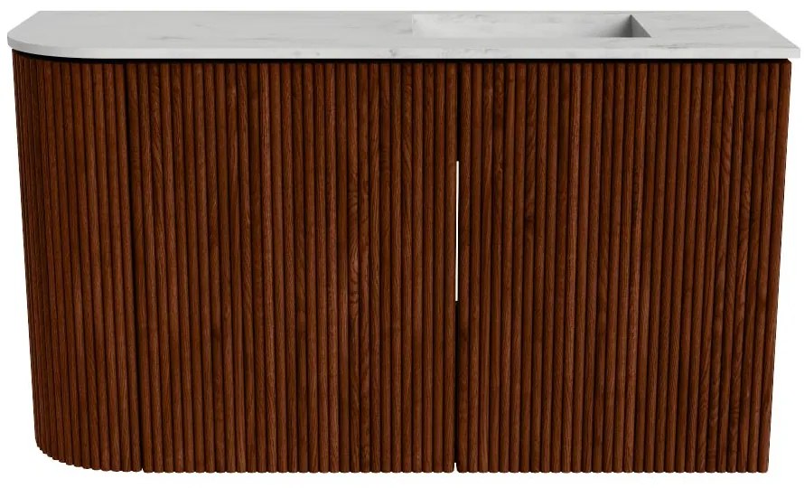 Mondiaz Joya DLux 70cm toiletmeubel ronding links ruby met wastafel faye rechts zonder kraangat opalo