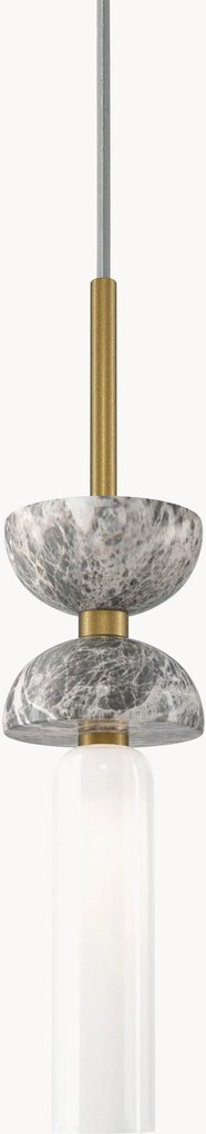 Kleine hanglamp Kyoto van marmer en metaal