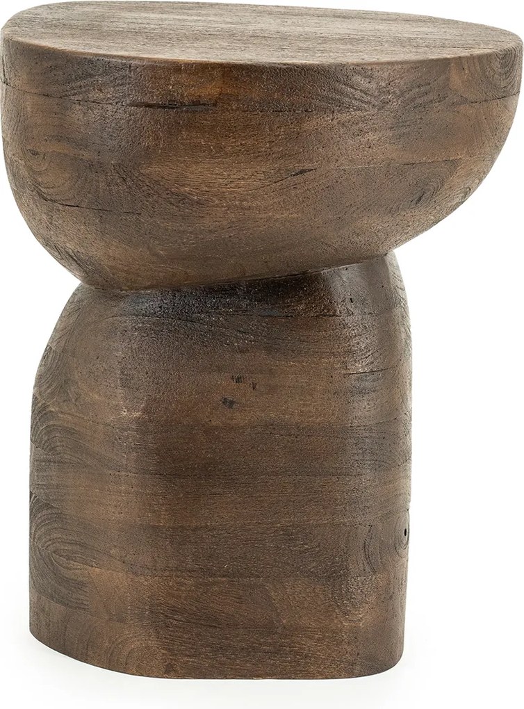 Bijzettafel Organisch Hout Bruin - 37 X 30cm.