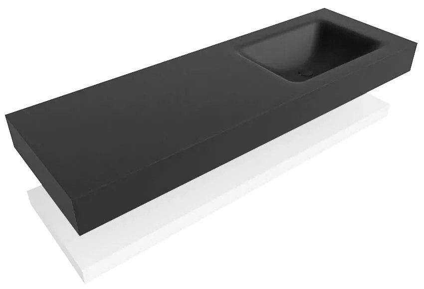 Zaro Alan badmeubel 140cm met planchet talc en vrijhangende wastafel cloud rechts 1 kraangat urban