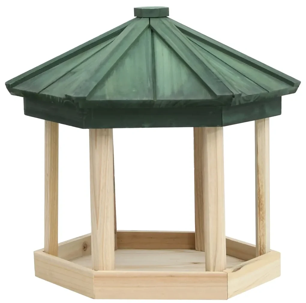 vidaXL Vogelvoeder achthoekig 33x30 cm massief vurenhout