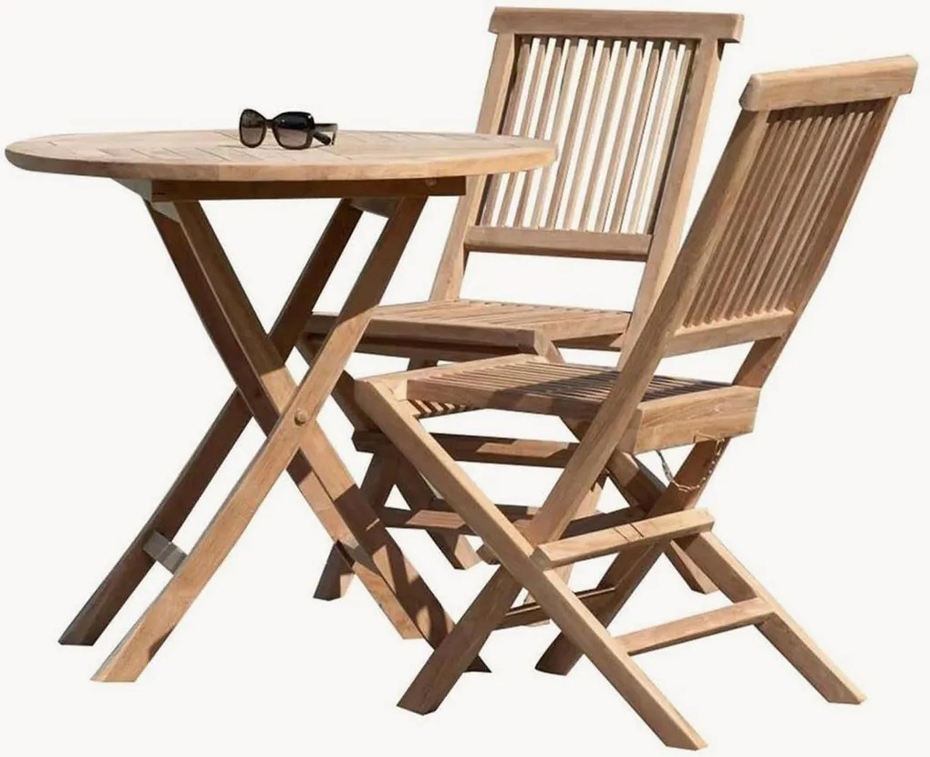 Inklapbaar bistroset Fun van teakhout, 3-delig