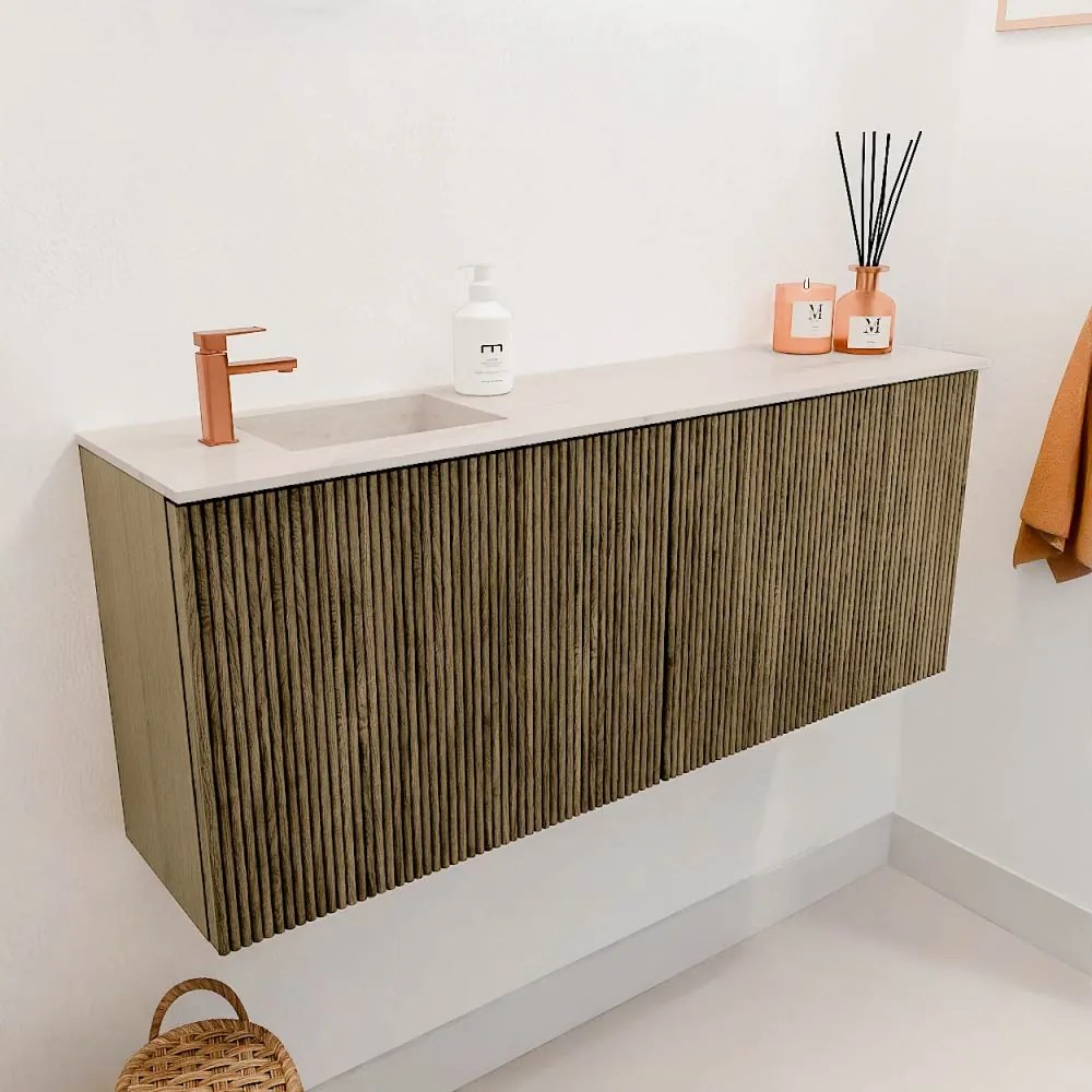 Mondiaz Joya DLux 100cm toiletmeubel dusk met wastafel faye links 1 kraangat meli