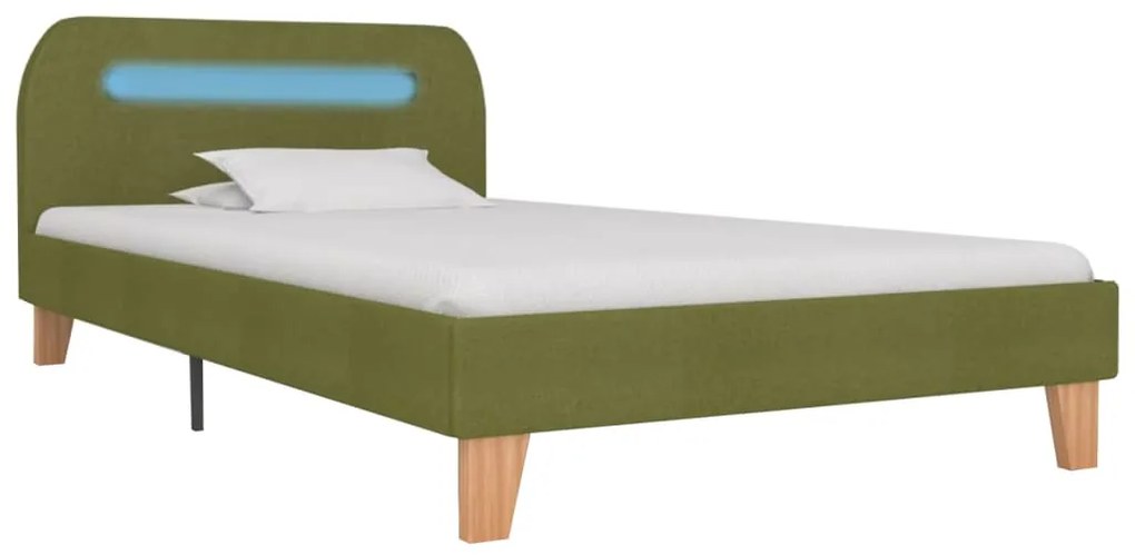 vidaXL Bedframe met LED stof groen 90x200 cm