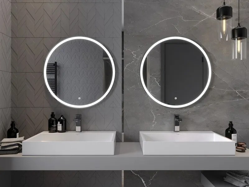 Mexen Gobi ledverlicht badkamer spiegel, rond 70 cm, LED 6000K, anti-condens - 9801-070-070-611-00
