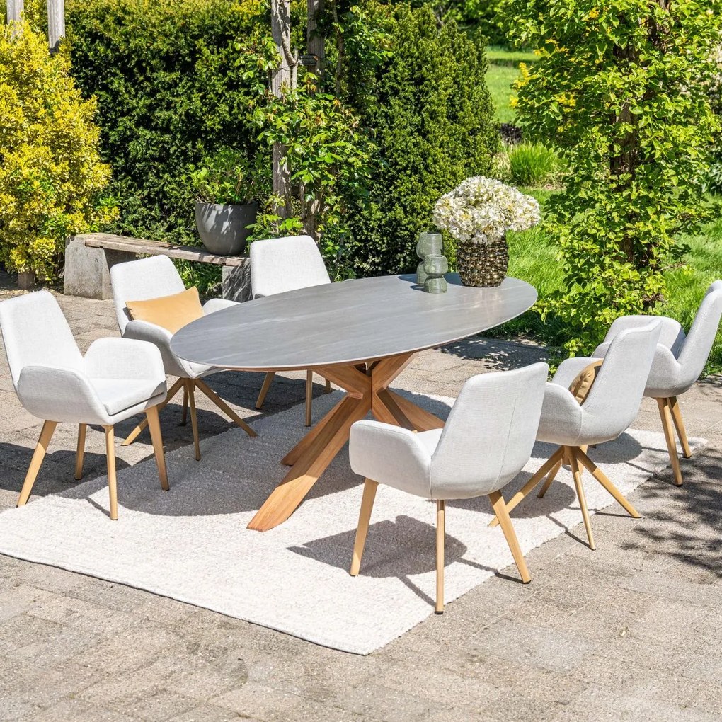 Garden Impressions Amalia tuinstoel draaibaar -light teak look - valley sand