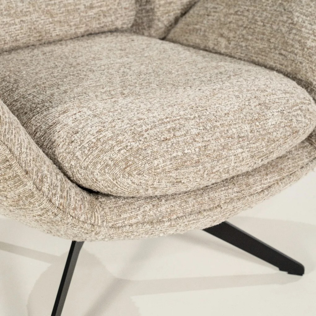 Draaibare Fauteuil Met Voetenbank Taupe