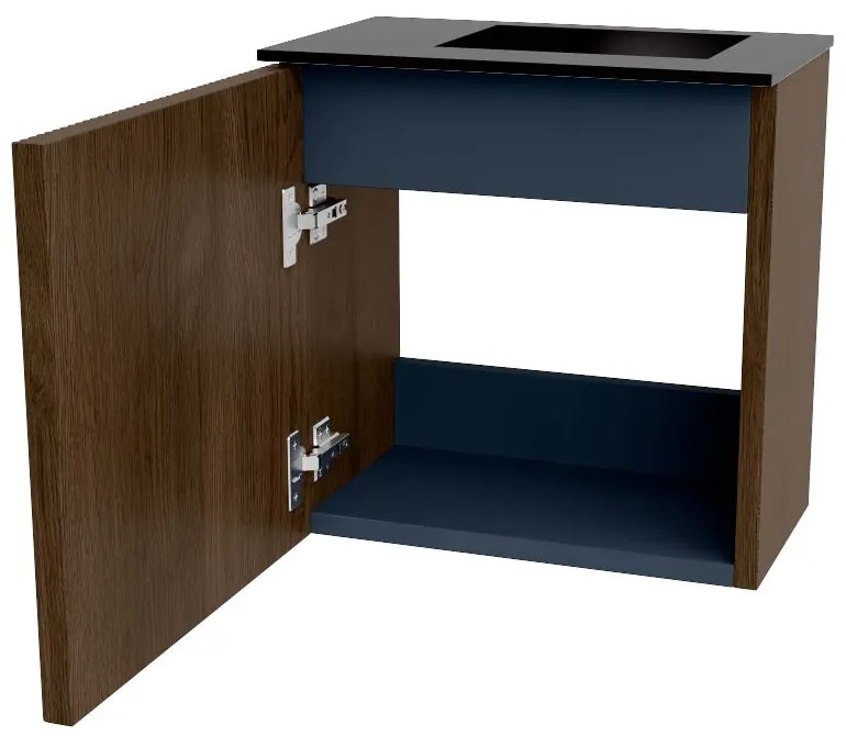 Mondiaz Joya 40cm toiletmeubel walnut met wastafel faye rechts 1 kraangat urban