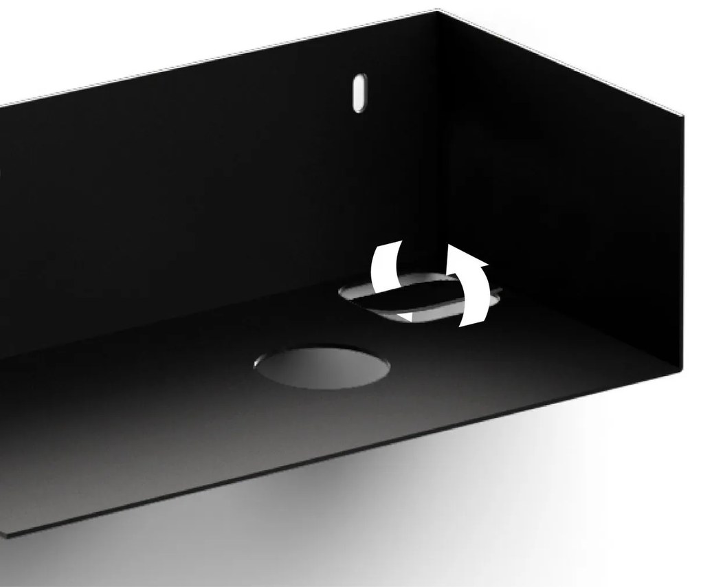 Clou Flush 3 open kast met handdoekhouder links zwart mat
