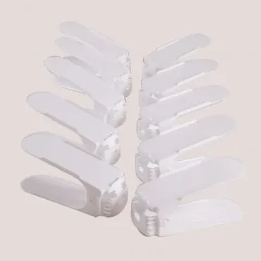 Set van 10 Schoenopbergers Bonsly Wit - Sklum
