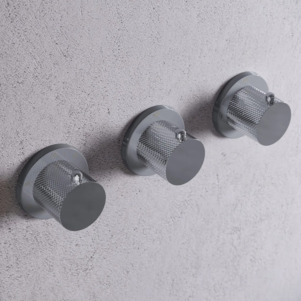 Saniclear Plus Curved inbouw badkraan met vrijstaande uitloop en staafhanddouche chroom