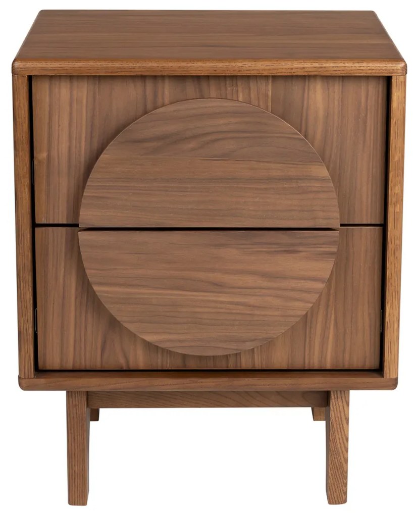 Zuiver Groove Design Nachtkastje Walnoot - 45x40x55cm.