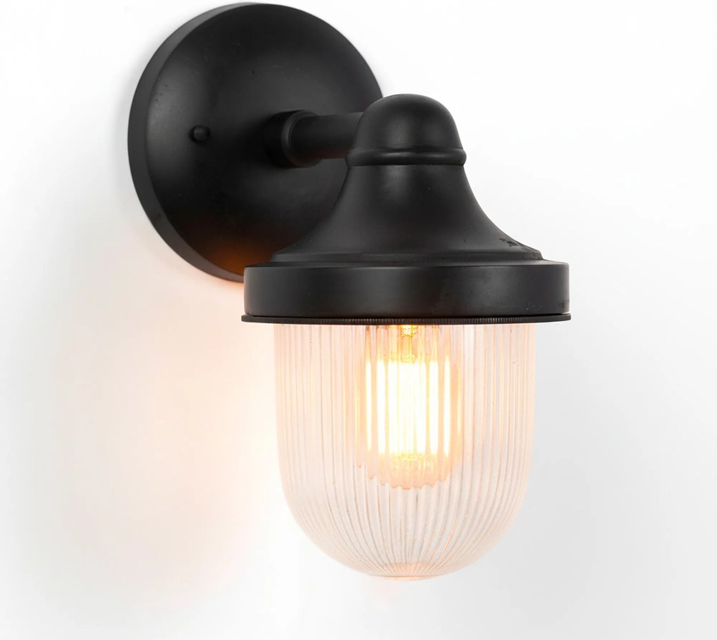 Messing Wandlamp Abby Antiek Zwart