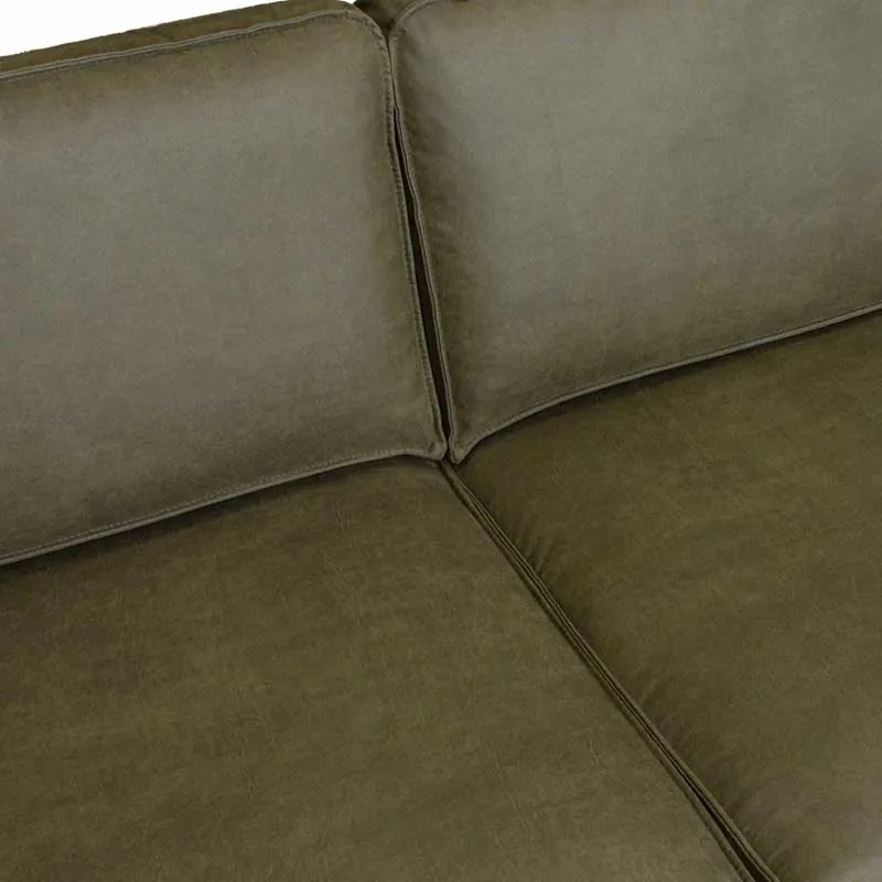 Hoekbank / Loungebank Riverdance | Rechts | Leer Dalton groen 14 | 2,90 x 2,17 mtr