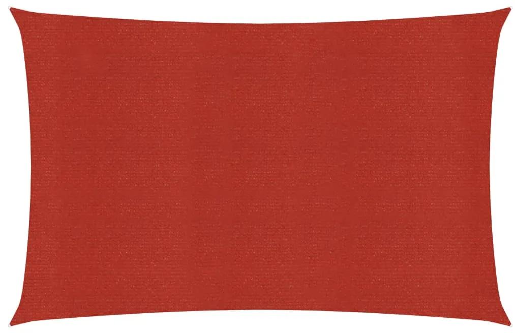 vidaXL Zonnezeil 160 g/m² 3x4,5 m HDPE rood