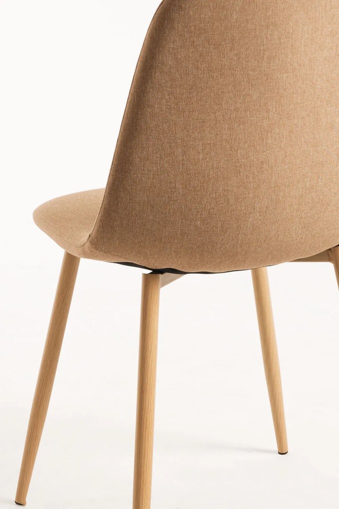 Set 4 Teok Stoffen Stoelen