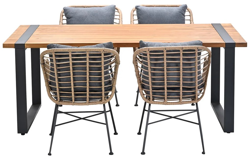 Garden Impressions Lucas tuinset 5-delig bruin - Alto tuintafel 180x100 cm