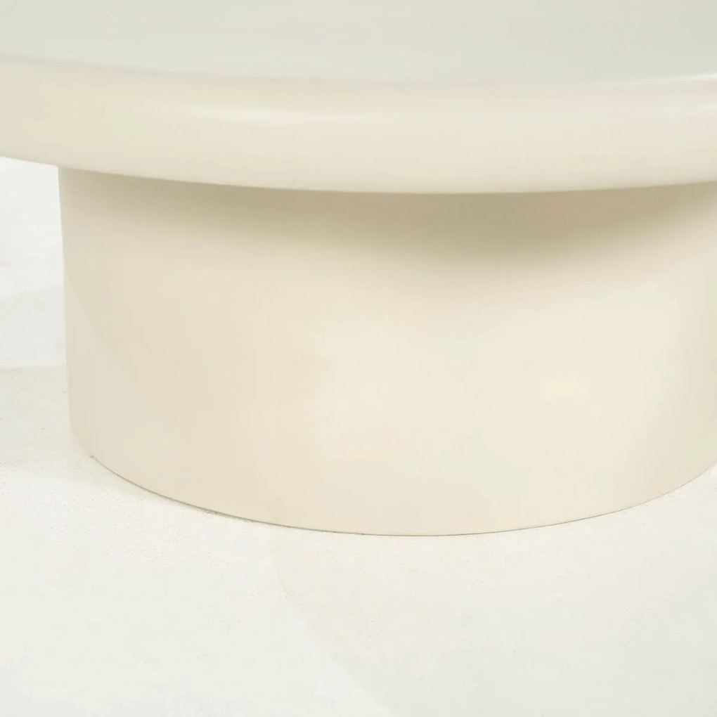 Eleonora Jade Ronde Salontafel Creme Magnesium Oxide 80 Cm - 80 X 80cm.