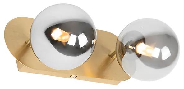 Spot / Opbouwspot / Plafondspot goud 2-lichts verstelbaar met smoke glass - Athens Landelijk G9 Binnenverlichting Lamp