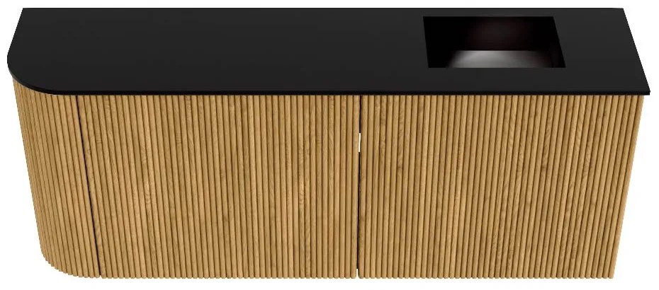 Mondiaz Joya 100cm toiletmeubel ronding links oak met wastafel faye rechts 1 kraangat urban